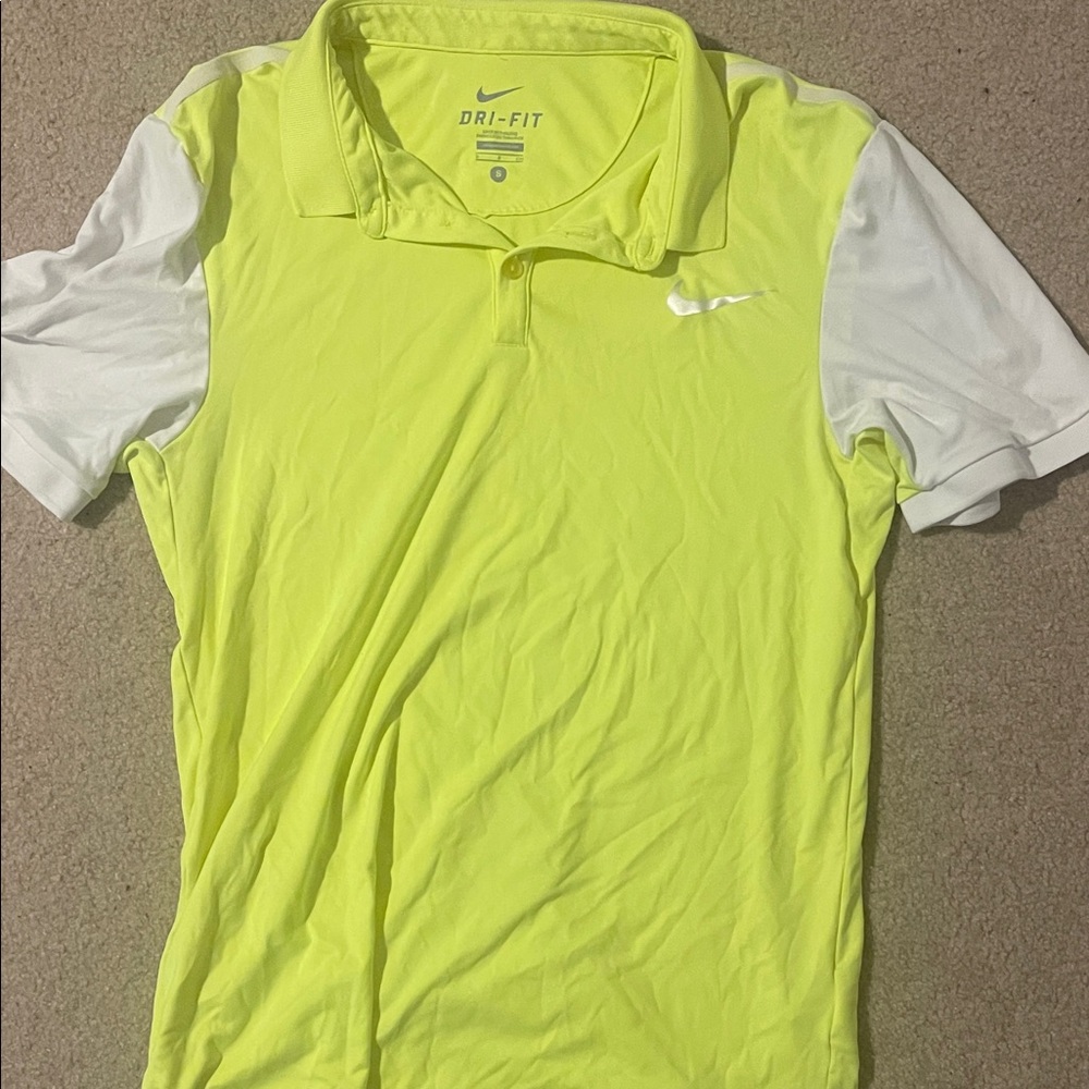 Nike Dri-FIT Lime and White Polo Shirt